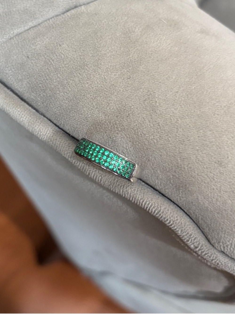 Sterling Silver Emerald style stones